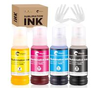 Hiipoo Bouteilles rechargeables d'encre par sublimation compatibles avec ET-2720 ET-2760 ET-2800 ET-15000 ET-2803 ET-2850 ET-3760 ET-4800 ET-4760 - Transfert de presse à chaud sur tasses, t-shirts
