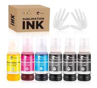 Hiipoo Encre de Sublimation 552 t552 600 ML pour imprimantes EcoTank ET-8500 ET-8550 Grand Format Supertank - Transfert à Chaud sur gobelets de t-Shirt (6 Couleurs, 1 pièce, 1 K, 1 C, 1 M, 1 Y, 1 GY)