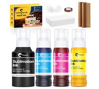 Hiipoo Lot de 2 feuilles d'encre de sublimation avec 110 feuilles de papier de sublimation 21,6 x 27,9 cm 120 g, bande thermique compatible avec imprimante à jet d'encre ET-2720 ET-2760 ET-2800 ET