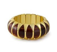 HIIXHC Bracelets épais en acrylique pour femme - Bracelets extensibles en résine dorée pour femme, Medium, Acrylique, Pas de gemme