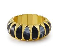 HIIXHC Bracelets épais en acrylique pour femme - Bracelets extensibles en résine dorée pour femme, Medium, Acrylique, Pas de gemme