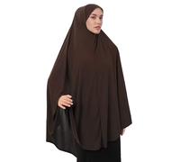 Hijab à Enfiler avec Bonnet Intégré Voile pour Femme Musulmane Châle Islamique Khimar Hijab Long