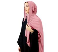 Hijab à enfiler en jersey premium avec bonnet intégré à nouer - Hijab pratique femme musulmane - Confort-Tissu doux extensible, maintien parfait- Voile islamique moderne (Rose Bébé, Taille Unique)