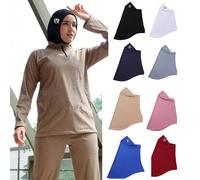 Hijab de Sport extensible musulman, couverture complète islamique, Bonnet prêt à porter, fermeture à pression, Hijab instantané pour femmes sky blue