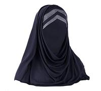 Hijab Foulard à Enfiler Croisé pour Femmes Voile Islamique Foulard Musulman Long en Dentelle Turban Châle Islamique Confortable