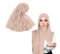 Hijab Musulman Pour Femme, 1 Pièce, Vêtements Musulmans, Hijab De Prière, Foulard Uni, Hijab Avec Protection Contre Le Vent Et Le Soleil, Hijab Tricoté, Vêtements Pour Femmes Du Moyen-Orient (Rose)