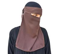 Hijab Niqab Visage Voile Jilbab Abaya Khimar Écharpe Islamique Une Pièce Idéal Mosquée Madrassa Ramadan Aïd Mariage Quotidien, chocolat, Taille unique