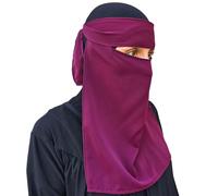 Hijab Niqab Visage Voile Jilbab Abaya Khimar Écharpe Islamique Une Pièce Idéal Mosquée Madrassa Ramadan Aïd Mariage Quotidien, bordeaux, Taille unique