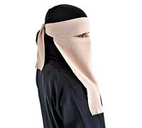 Hijab Niqab Voile pour le visage Jilbab Abaya Khimar Foulard pour la tête Robe longue Islamique Écharpe Idéale Madrassa Mosquée Ramadan Aïd Mariage Quotidien, beige, taille unique