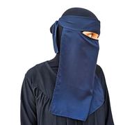 Hijab Niqab Voile pour le visage Jilbab Abaya Khimar Foulard pour la tête Robe longue Islamique Écharpe Idéale Madrassa Mosquée Ramadan Aïd Mariage Quotidien, bleu marine, taille unique