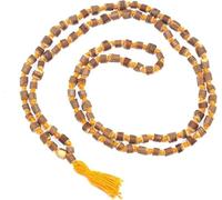 Hijet Mala en bois pur Tulsi 108 + 1 perles avec pompon | Mala japonais original basilic sacré pour la méditation, le yoga, Pooja et la guérison spirituelle | Collier de prière sacrée unisexe
