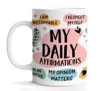 Hijie Tasse à café « Self Love », cadeau de motivation pour homme et femme, cadeau d'encouragement pour amis, collègues, enseignants, infirmières, affirmations positives, tasse en céramique de 325 ml