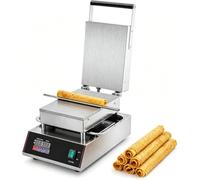 HiJiuAn Machine À Rouleaux De Printemps en Acier Inoxydable, 1650 W, Électrique Professionnelle, Contrôle Numérique De La Température (0-300 °c) Et Minuterie, Plaques Chauffantes Double Face