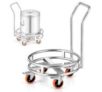 HiJiuAn Support À Casseroles Robuste en Acier Inoxydable, 5 roulettes Pivotantes À 360°, Capacité De Charge De 400 Kg, Support Mobile pour Bouteilles De Gaz, avec Poignée Et 62cm
