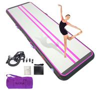 HIJOFUN Air Floor Mat 3M 4M 5M 6M Tapis de Gymnastique Gonflable avec Pompe Pratique et 10/20cm d'épaisseur Pistes d'acrobatie Piste Gonflable Air Mat pour Gymnaste Tumbling Yoga Taekwondo