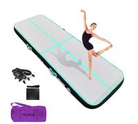 HIJOFUN Air Floor Mat 4M Tapis de Gymnastique Gonflable avec Pompe Pratique et 20cm d'épaisseur Pistes d'acrobatie Piste Gonflable Air Mat pour Gymnaste Tumbling Yoga Taekwondo