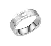 HIJONES 6MM Bagues de promesse Battement de cœur pour Couple INOX Taille 68