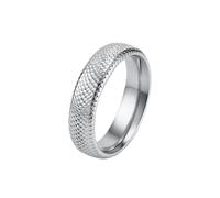 HIJONES 6mm Serpent Écaille Texture Bande Bague Argent Taille 57
