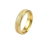 HIJONES 6mm Serpent Écaille Texture Bande Bague Or Taille 68