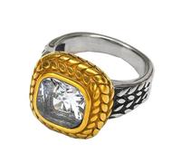 HIJONES Anneau En Acier Inoxydable À Motif De Blé Pour Femme Et Homme Bijoux Hip Hop Personnalisés Vintage Blanc Argenté Taille 54