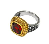 HIJONES Anneau En Acier Inoxydable À Motif De Blé Pour Femme Et Homme Bijoux Hip Hop Personnalisés Vintage Rouge Argenté Taille 57