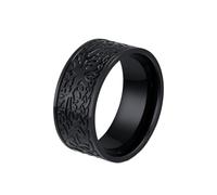 HIJONES Bague Éternelle Arbre De Vie pour Hommes en Acier Inoxydable 10Mm Punk Rock Biker Cadeau Romantique Bijoux Noir Taille 62