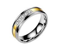 HIJONES Bague Femme Demi-Éternité Inox Or Taille 65
