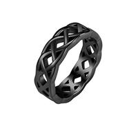 HIJONES Bague Noeud Celtique pour Homme Femme en Acier Inoxydable Alliance de Promesse Noir Taille 65