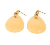 HIJONES Boucle D'oreille Femme Forme Goutte Résine Créole Jaune