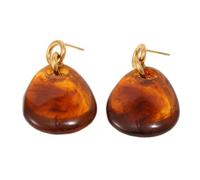 HIJONES Boucle D'oreille Femme Forme Goutte Résine Créole Marron