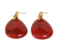 HIJONES Boucle D'oreille Femme Forme Goutte Résine Créole Rouge