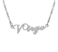 HIJONES Collier des 12 Signes du Zodiaque pour Femmes en Acier Inoxydable Chaîne Horoscope Personnalisée Bijou Délicat avec Charme Argent Vierge