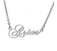 HIJONES Collier des 12 Signes du Zodiaque pour Femmes en Acier Inoxydable Chaîne Horoscope Personnalisée Bijou Délicat avec Charme Argent Bélier