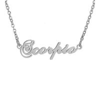 HIJONES Collier des 12 Signes du Zodiaque pour Femmes en Acier Inoxydable Chaîne Horoscope Personnalisée Bijou Délicat avec Charme Argent Scorpion