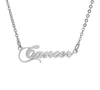 HIJONES Collier des 12 Signes du Zodiaque pour Femmes en Acier Inoxydable Chaîne Horoscope Personnalisée Bijou Délicat avec Charme Argent Cancer