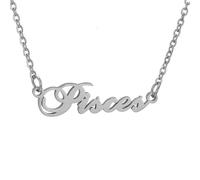 HIJONES Collier des 12 Signes du Zodiaque pour Femmes en Acier Inoxydable Chaîne Horoscope Personnalisée Bijou Délicat avec Charme Argent Poissons