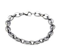 HIJONES Collier en Acier Inoxydable avec Chaîne de Grains de Café Bracelet pour Hommes Femmes Bijoux Hip Hop Argent 6mm 22cm