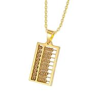 HIJONES Collier Pendentif Boulier Rétro pour Hommes en Acier Inoxydable Collier De Fortune Chinois Or