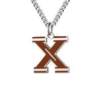 HIJONES Collier Rugby avec Pendentif Lettre Personnalisable Alphabet 26 Lettres Acier Inoxydable Pour Femmes et Hommes X