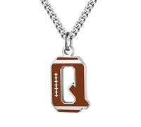 HIJONES Collier Rugby avec Pendentif Lettre Personnalisable Alphabet 26 Lettres Acier Inoxydable Pour Femmes et Hommes Q