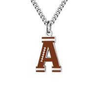 HIJONES Collier Rugby avec Pendentif Lettre Personnalisable Alphabet 26 Lettres Acier Inoxydable Pour Femmes et Hommes A