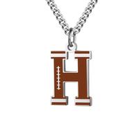 HIJONES Collier Rugby avec Pendentif Lettre Personnalisable Alphabet 26 Lettres Acier Inoxydable Pour Femmes et Hommes H