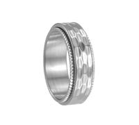 HIJONES Femme Homme 8mm Acier Inoxydable Gravée Maille Bague Personnalisé Bijou Vintage Punk Argent Taille 68