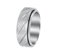 HIJONES Femme Homme 8mm Rotatif Givré Acier Inoxydable Bague Personnalisé Vintage Punk Bijoux Argent Taille 68