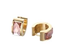 HIJONES Femmes Acier Inoxydable Coupe Genstome Verre Cristal Huggie Hoop Oreille Stud Boucles D’Oreilles Charme Bijoux De Mariage Champagne Or