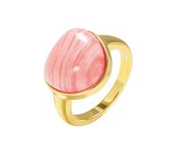 HIJONES Femmes Acier Inoxydable Goutte Pierre Précieuse Bague Statement Œil de Tigre Agate Cristal Bague à Nœud Bijoux pour Fête Or Pierre Rose Taille 54