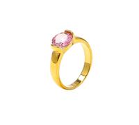 HIJONES Femmes Acier Inoxydable Verre Cristal Éternité Bague Plaqué Or Pierres Précieuses Cz Wedding Party Band Rose Taille 62