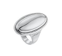 HIJONES Femmes Grande Bague Ovale Brillante En Acier Inoxydable Rétro Personnalisé Exagéré Anneau Bande Bijoux Argent Taille 60