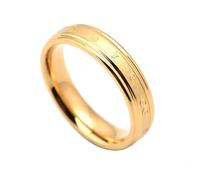 HIJONES Femmes Hommes 6 Mots En Acier Inoxydable Bague Vintage Personnalisé Style Chinois Bague Bande Bijoux Or Taille 52