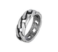 HIJONES Femmes Hommes Acier Inoxydable Bague À Maillons Chaîne Massif Déclaration Gothique 7MM de Large Bague de Petit Doigt Argent Ancien Taille 62